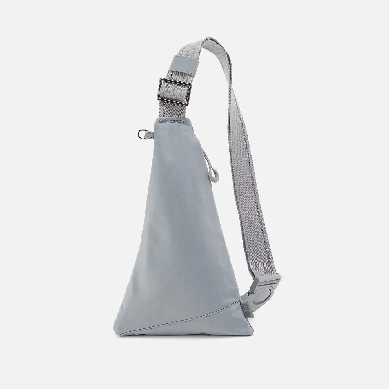 Leather - Trimmed Denim Crossbody Bag in Blue for a Vintage - Inspired LookSURE THING Sling in CaRefiber recycled nylon - Stone Leather - Trimmed Denim Crossbody Bag in Blue for a Vintage - Inspired LookSURE THING Sling in CaRefiber recycled nylon - Stone
