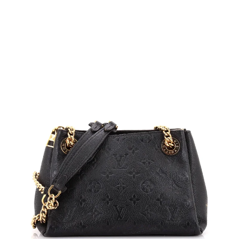 Women's Shoulder Bag with Faux Fur Strap in White for Winter StyleSurene Handbag Monogram Empreinte Leather BB