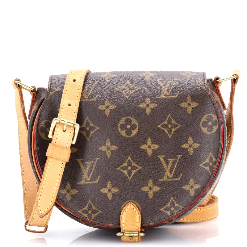 Embroidered Denim Shoulder Bag in Blue for a Vintage VibeTambourine Handbag Monogram Canvas