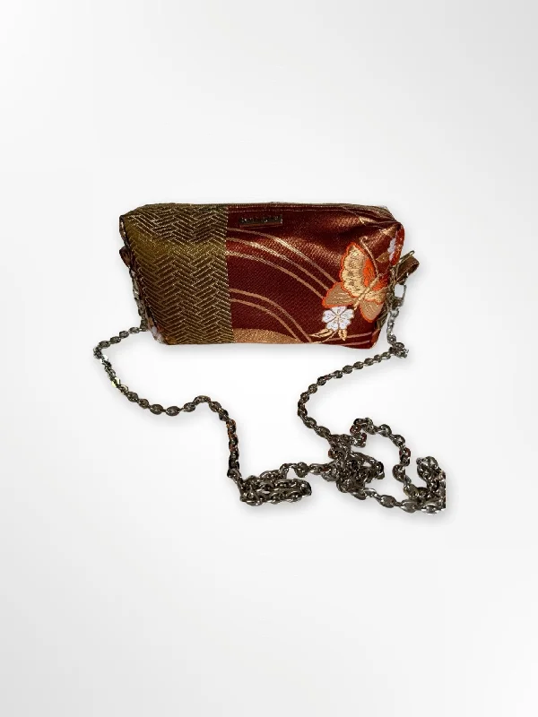 Women's Crossbody Bag with Magnetic Closure in White for Quick AccessTan and Gold Butterfly Crossbody Purse