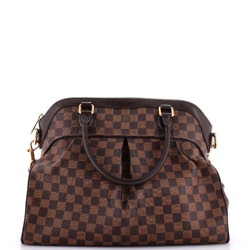 Vegan Leather Shoulder Bag in Gray for Ethical Fashion LoversTrevi Handbag Damier GM