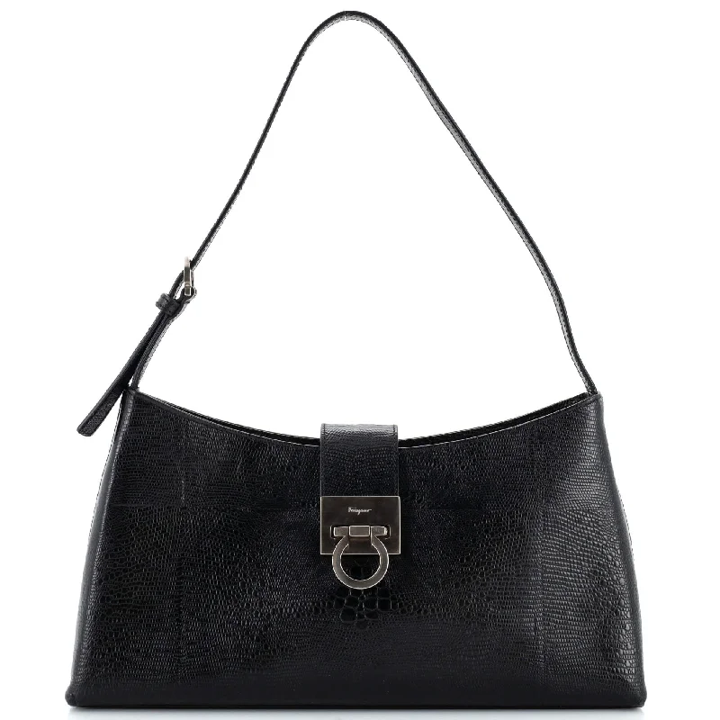 Suede Shoulder Bag in Pink with Tassel Accents for Casual OutingsTrifolio Shoulder Bag Lizard East West