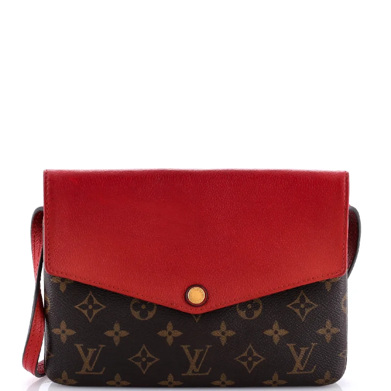 Crossbody Shoulder Bag in Black Leather with Gold Hardware for Night OutsTwice Handbag Monogram Canvas