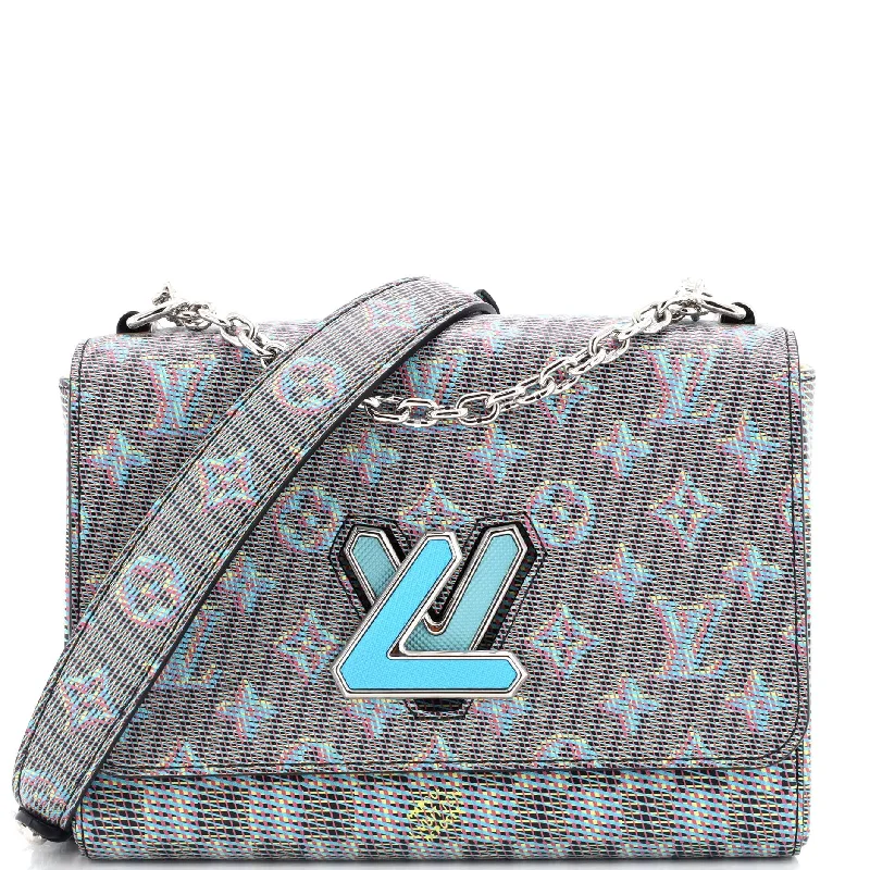 Women's Shoulder Bag with Fringe Details in Brown for a Bohemian StyleTwist Handbag Damier Monogram LV Pop Leather MM