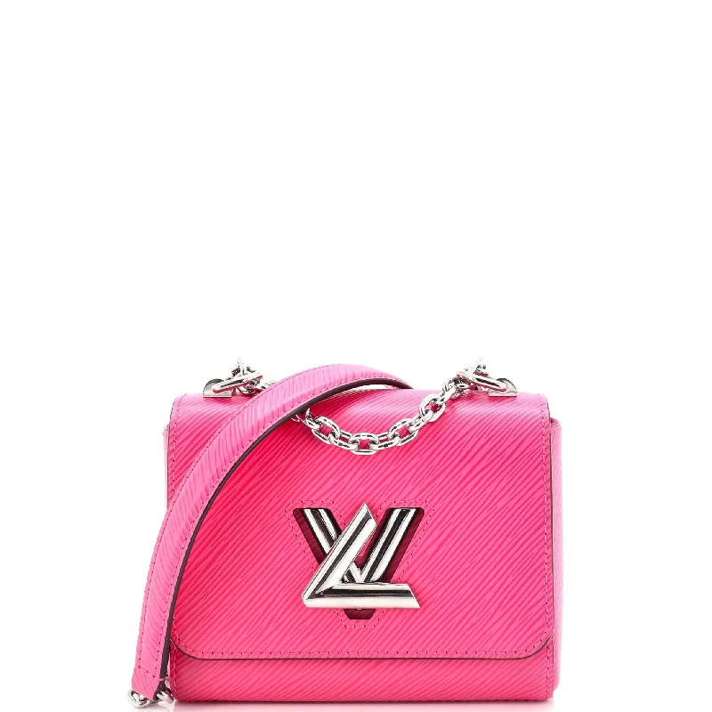 Shoulder Bag with Chain Strap in Silver for a Trendy AppearanceTwist Handbag Epi Leather Mini