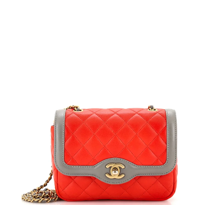 Women's Crossbody Bag with RFID - Blocking Pocket in Black for Safe TravelTwo Tone Flap Bag Quilted Lambskin Mini Women's Crossbody Bag with RFID - Blocking Pocket in Black for Safe TravelTwo Tone Flap Bag Quilted Lambskin Mini