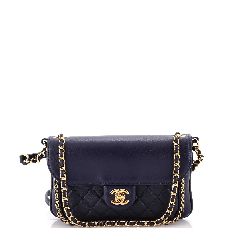 Large Faux Leather Crossbody Bag in Brown with Tassel Details for Casual TravelUnchained Flap Crossbody Bag Quilted Lambskin Small