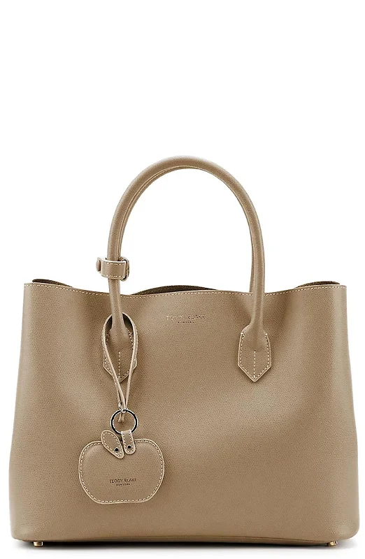 Women's Shoulder Bag with Faux Fur Strap in White for Winter StyleVanessa Palmelatto 14"