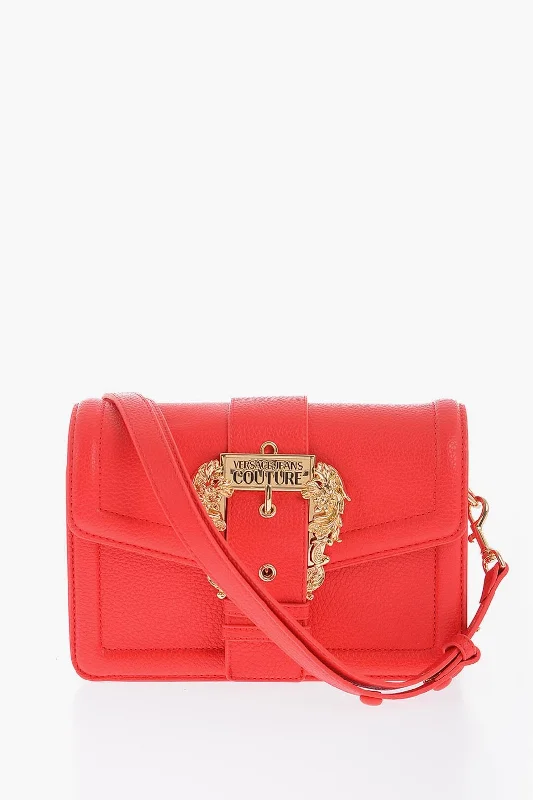 Vegan Leather Shoulder Bag in Gray for Ethical Fashion LoversVersace Jeans Couture Faux Leather Shoulder Bag With Golden Buckle