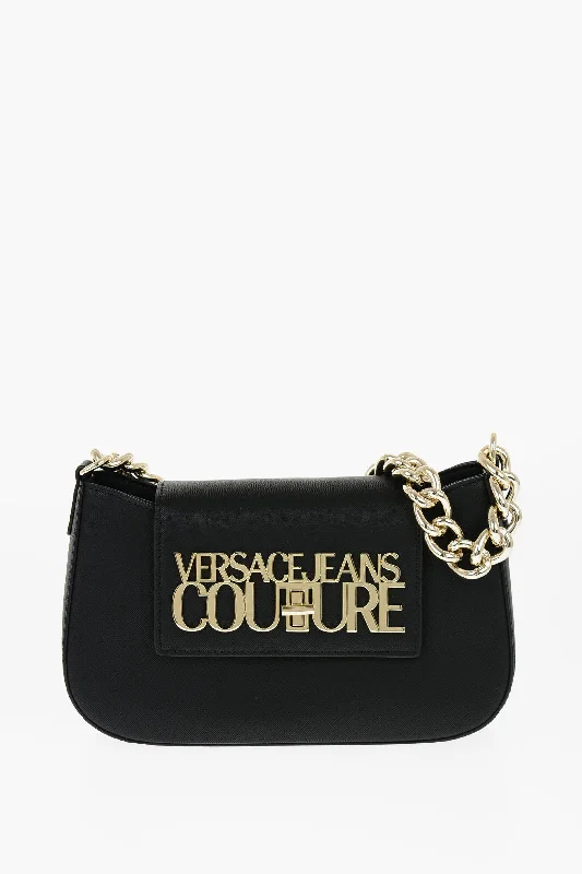 Shoulder Bag with Chain Strap in Silver for a Trendy AppearanceVersace Jeans Couture Faux Leather Shoulder Bag With Golden Chain