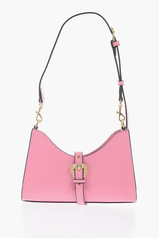 Women's Shoulder Bag with Floral Embroidery in Purple for Spring WalksVersace Jeans Couture Faux Leather Shoulder Bag With Golden Details