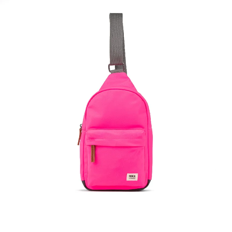 Leather - Trimmed Denim Crossbody Bag in Blue for a Vintage - Inspired LookWillesden B Neon Pink Recycled Nylon
